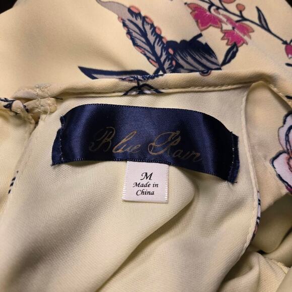 Blue Rain yellow floral print dress size medium - Picture 3 of 7